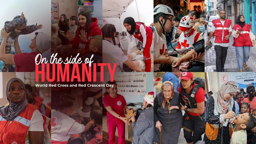International Red Cross and Red Crescent emblem on vehicles and tents